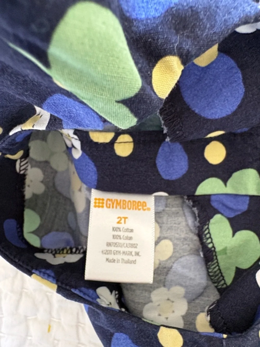 Gymboree Navy Floral Dress with White Hem EUC 2T